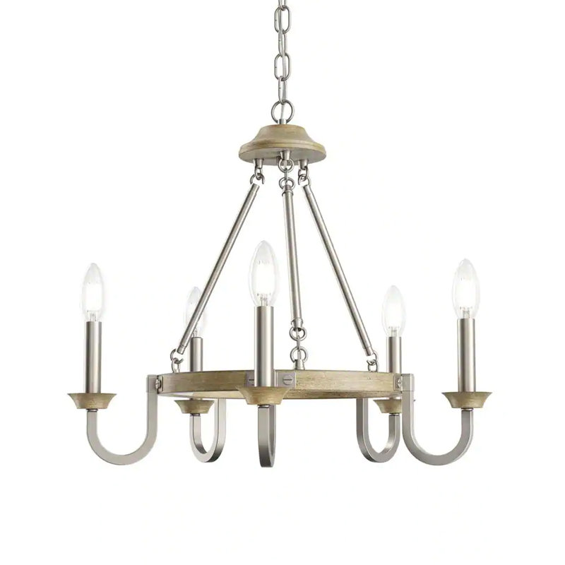 Anelly 5 - Light Dimmable Chandelier, Brushed Nickel