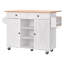 Table de rangement avec chariot et abattant pour îlot de cuisine 52 po