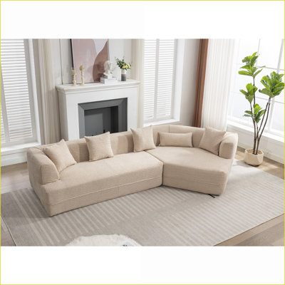 Canapé modulaire modulaire à 3 places en tissu Boucle | Noyer brun