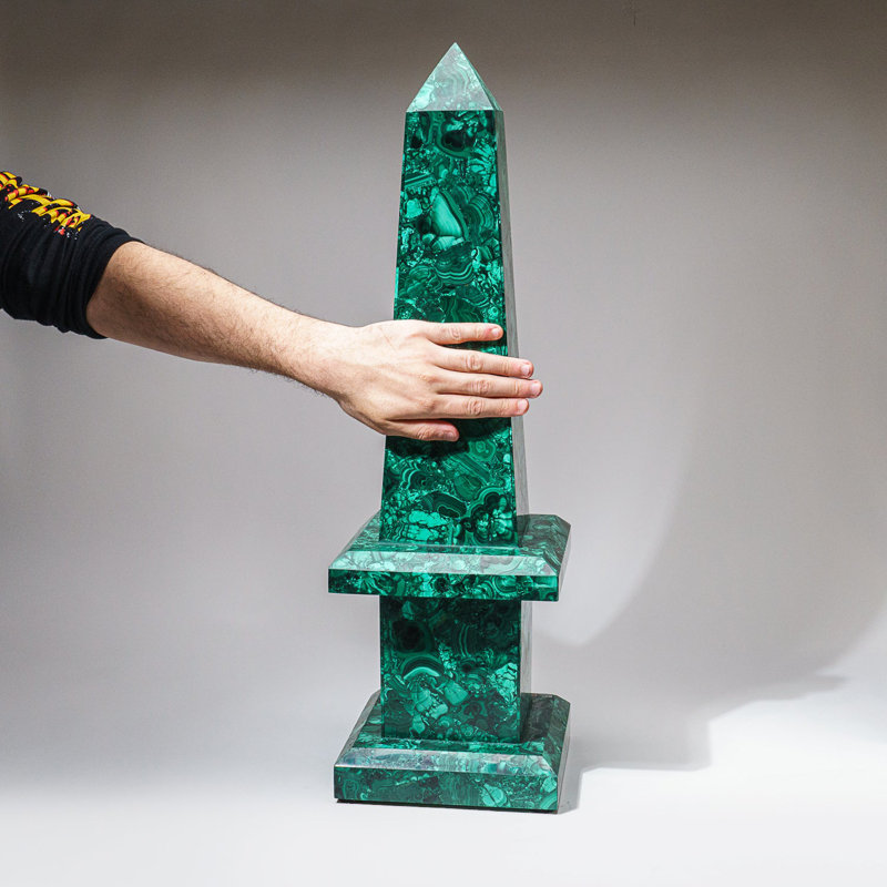 Large Genuine Polished Malachite Obelisk (16.5 Lbs), Emerald
