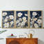 FLORAL Series CCCCLXXXXI - Toile sur châssis tendue avec châssis encadré - 3 pièces-745454853-745454849