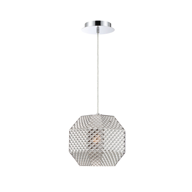Luminaire suspendu géométrique à 1 lumière Catalda, FUMÉE