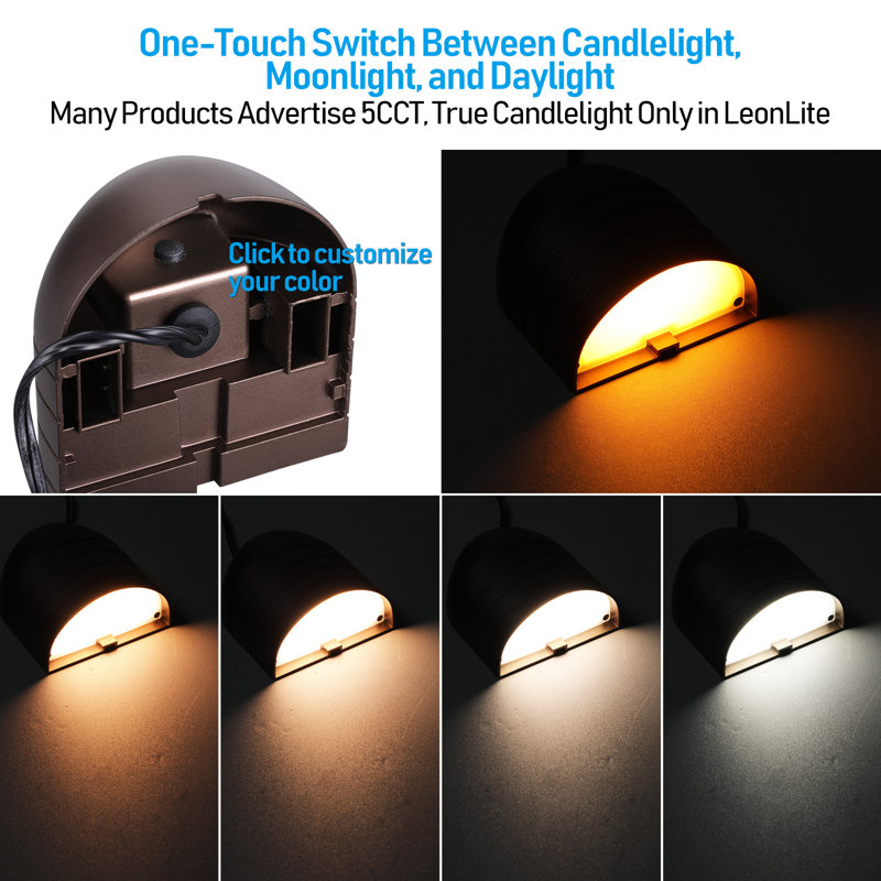 Low Voltage 5CCT LED Deck Lights, Landscape Step Railing Fence Light, 12-24V AC/DC, Die-cast Aluminum, Oil Rubbed Bronze