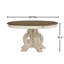 Table de salle à manger ronde à piédestal traditionnel au fini blanc antique