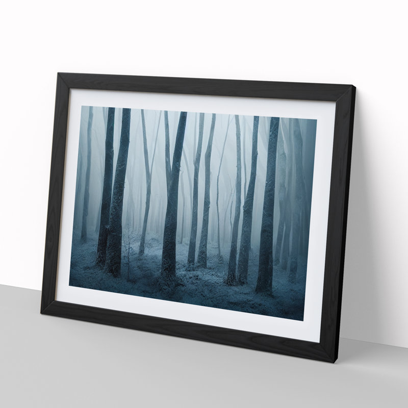 Tremendous Winter Forest - Single Picture Frame Print, 34cm H x 46cm W x 2cm D, Black