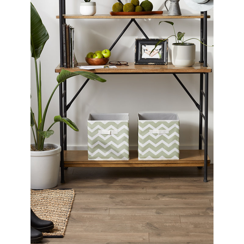Ensemble de cubes en tissu à chevrons, Beige