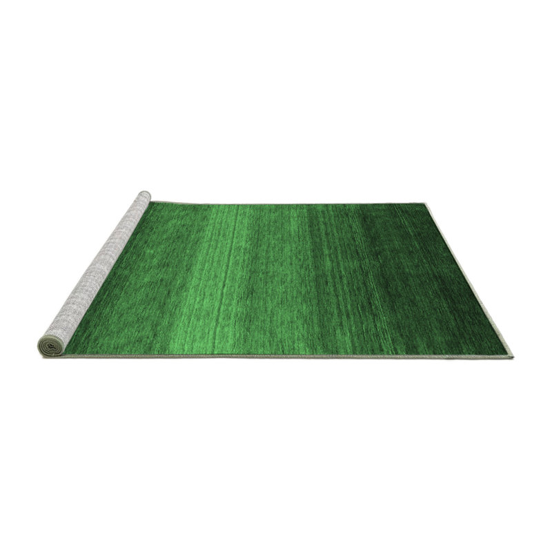 Tapis contemporains vert émeraude lavable à la machine 1781, Carré 8 pi