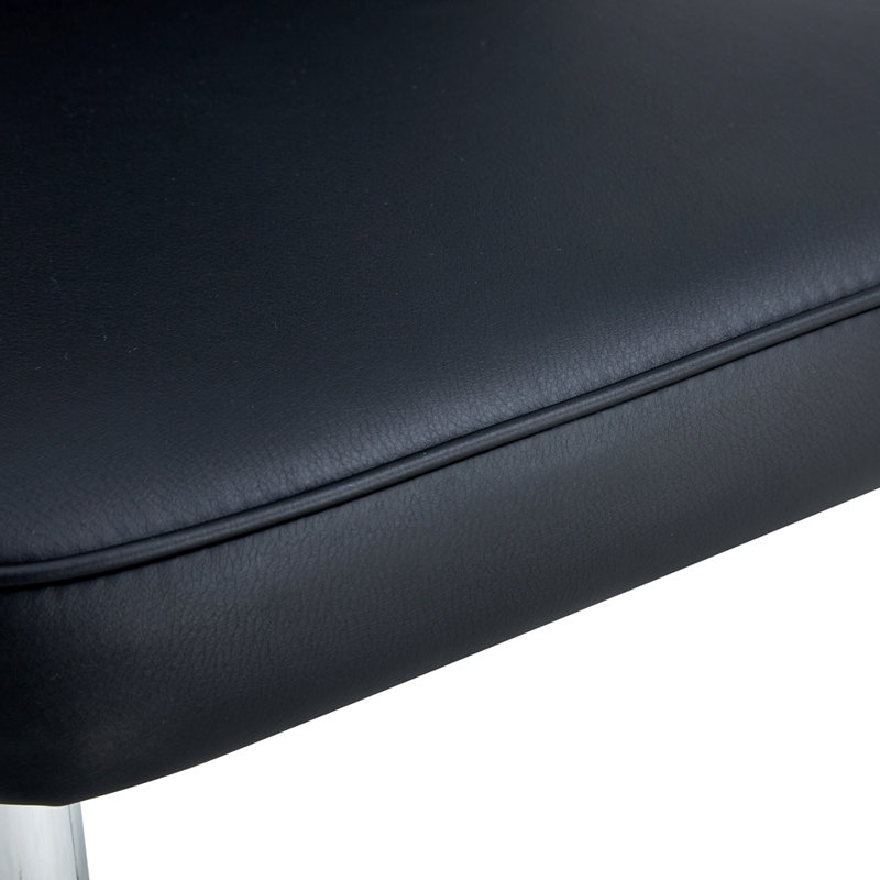Chaises de salle à manger modernes et minimalistes, dossier incurvé en cuir de polyuréthane noir et coussins de siège