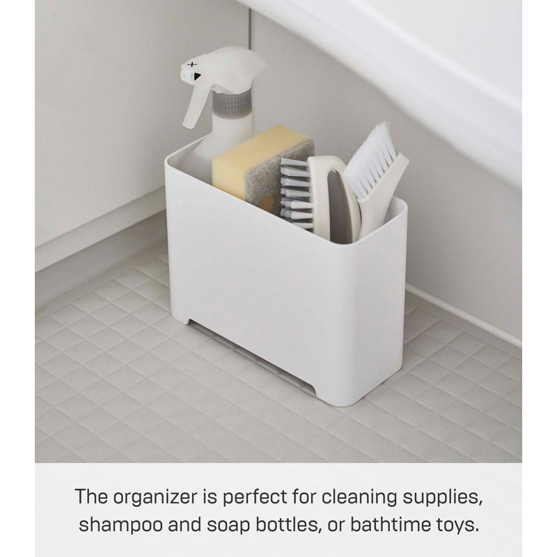 White Compact Self-Draining Bathroom Organizer for Kids