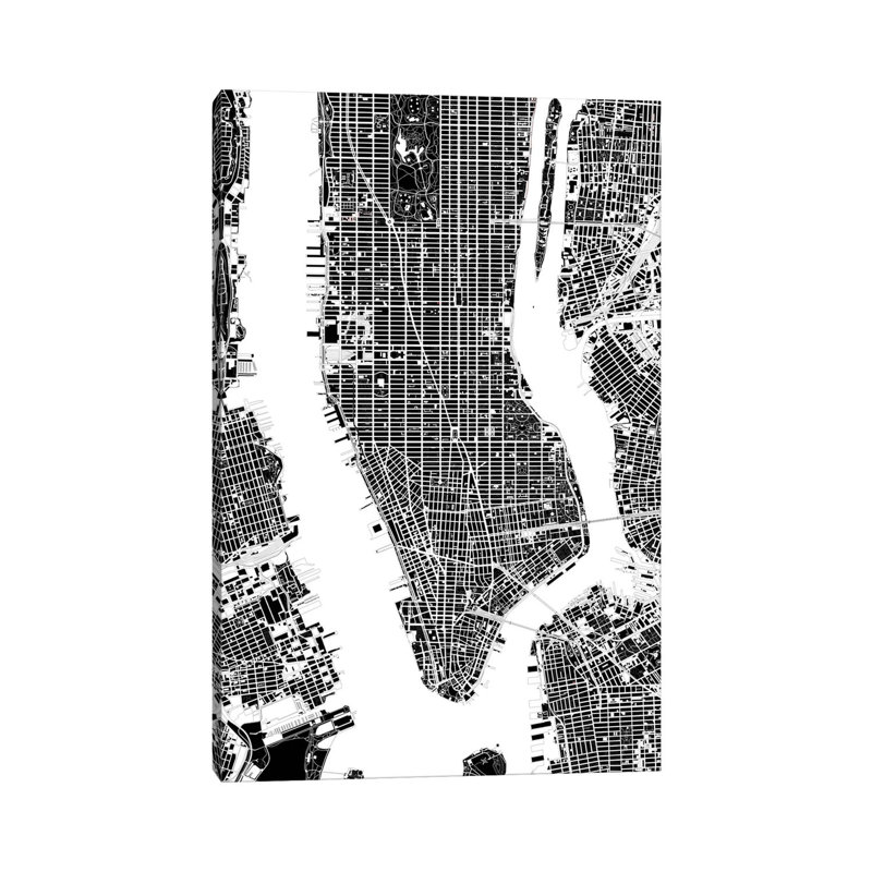 New York Black And White by Planos Urbanos - Wrapped Canvas Gallery-Wrapped Canvas Giclée, 66.04 cm H x 45.72 cm W