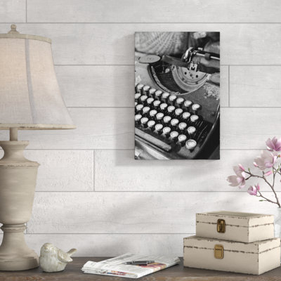 " Vintage Typewriter Black White " Black and White Photography Print