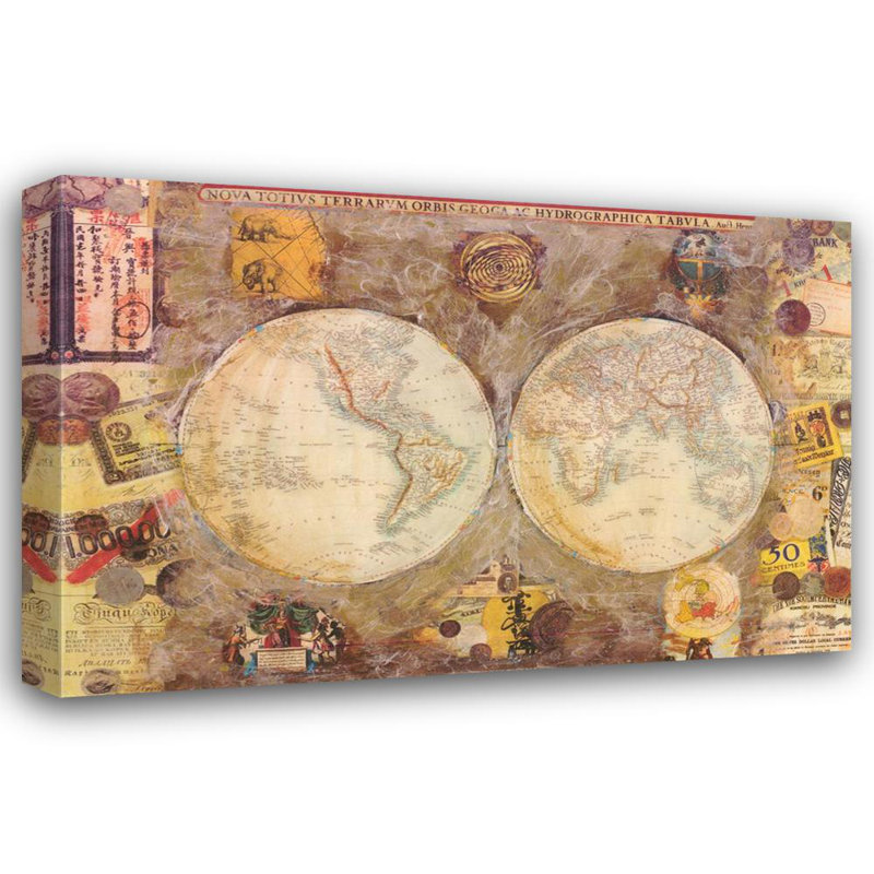 World Map, 27" H x 40" W