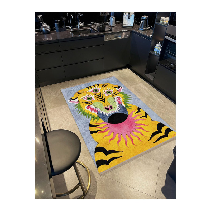 Tapis multicolore lavable à la machine, Tapis de couloir 3 pi 3 po x 9 pi 10 po