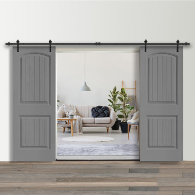 36'' x 80'' Hollow Paneled Painted without Installation Hardware Kit Barn Door