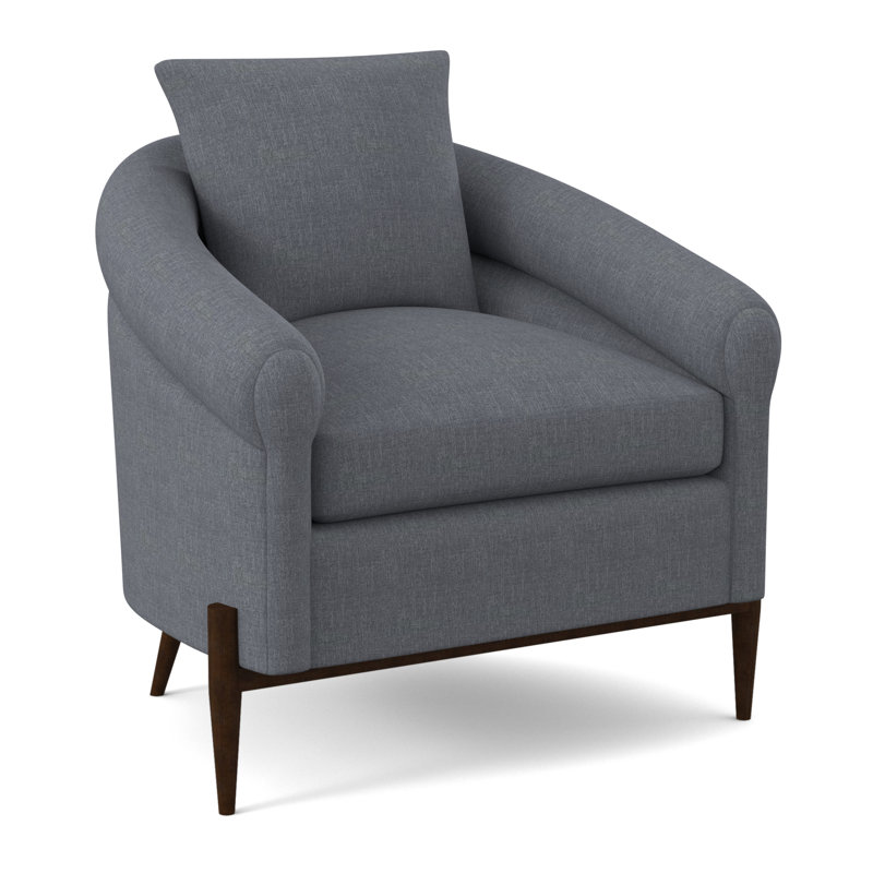 Jaxson Upholstered Armchair, American Walnut, Elise Harbor 100% Polyester