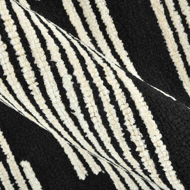 Lemmitty Wool Geometric Indoor Rug, Rectangle 8' x 5'