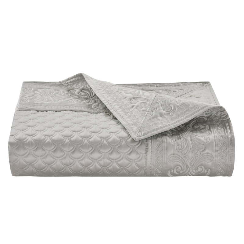 Lyndon King/Cal King Coverlet, King/California King, Silver