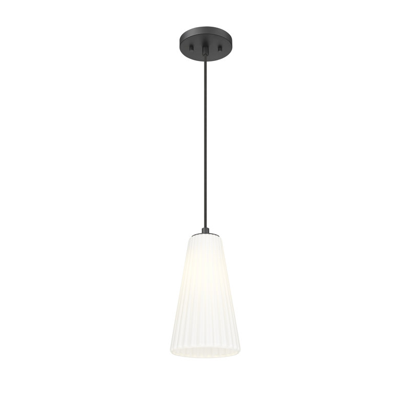 Luminaire suspendu moderne 1 lumière Tomy, Noir mat, H 121 po x l 6 po x P 6 po