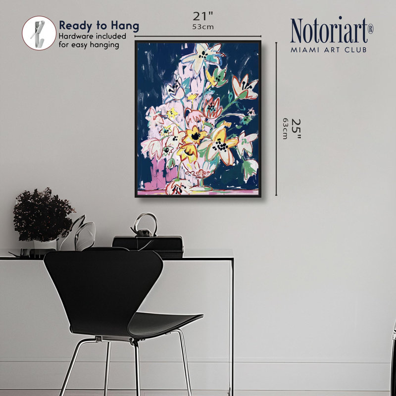 «Flower Arrangement Living Art» par Notoriart, H 20 po x l 24 po, Structure noire