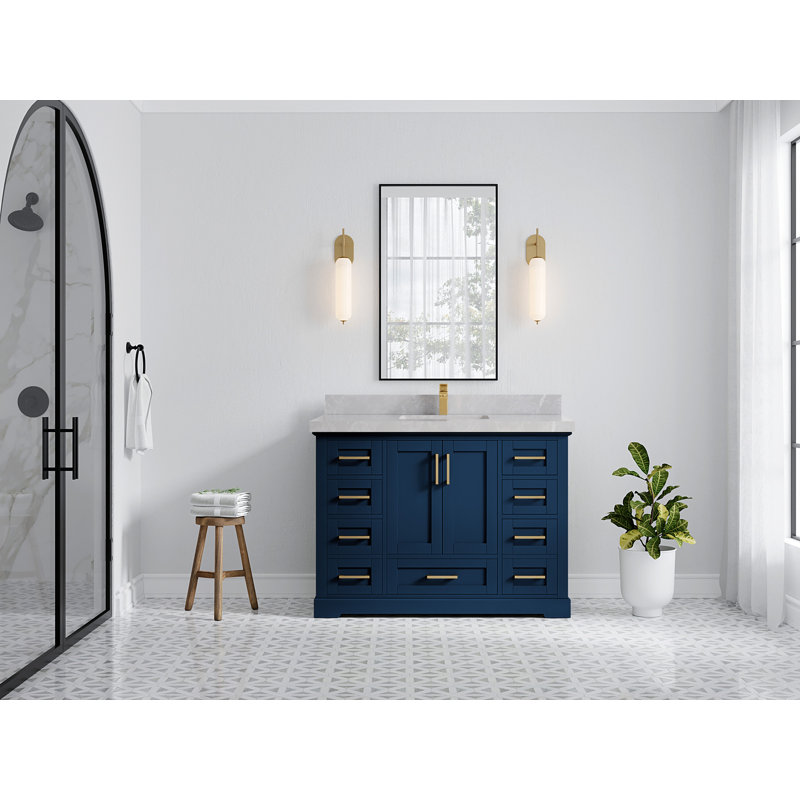 Ensemble de meuble-lavabo simple 48 po Esin, Gris clair perle