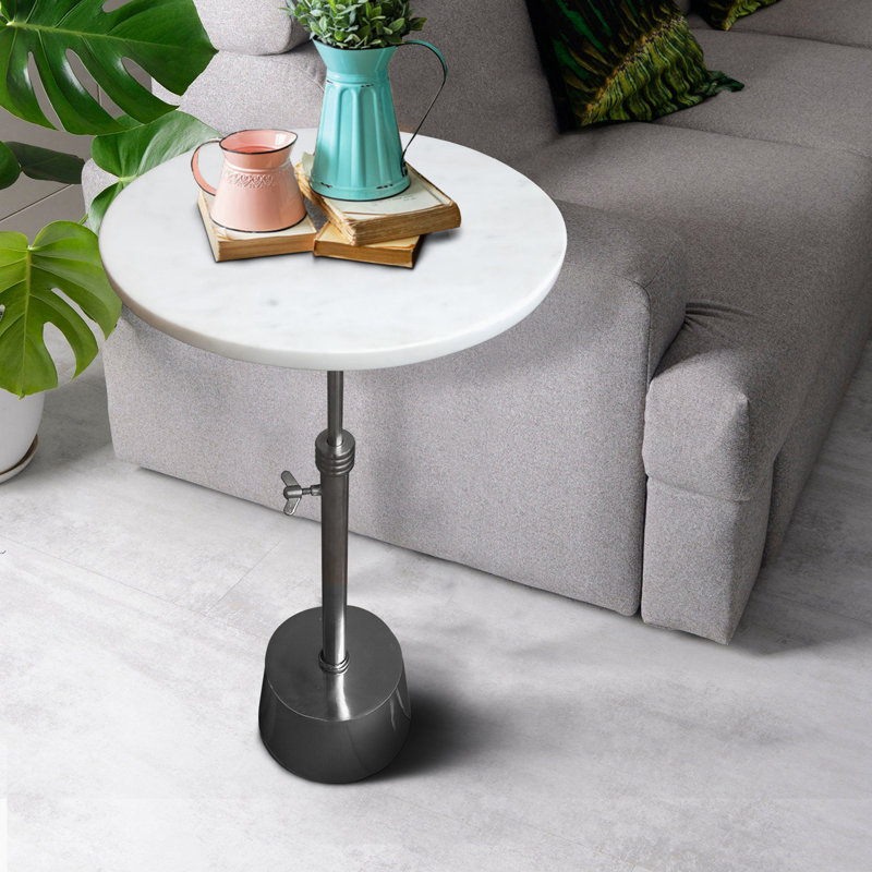Table de bout Fanchon, Gris, Blanc