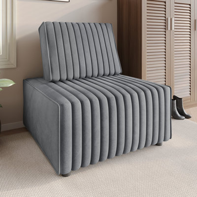 Chaise en velours gris clair