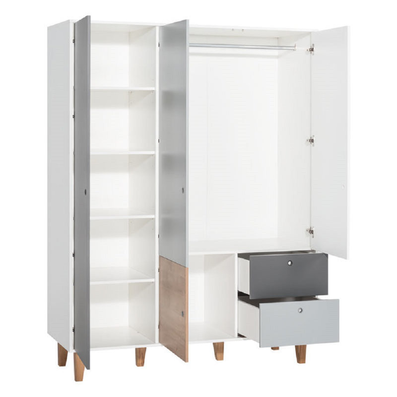 Aleana 3 Door Wardrobe, Red
