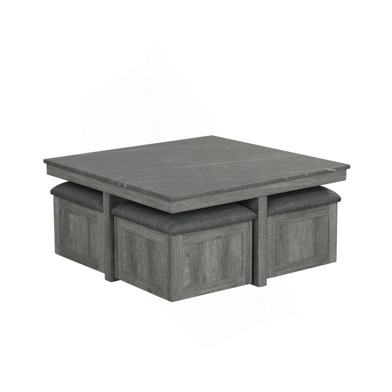 Ensemble de 5 tables basses grises 5 pièces