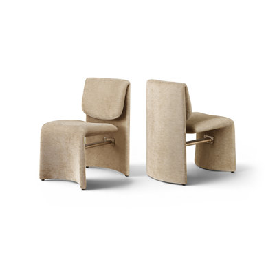 Slique Beige Fabric Upholstered Dining Chair