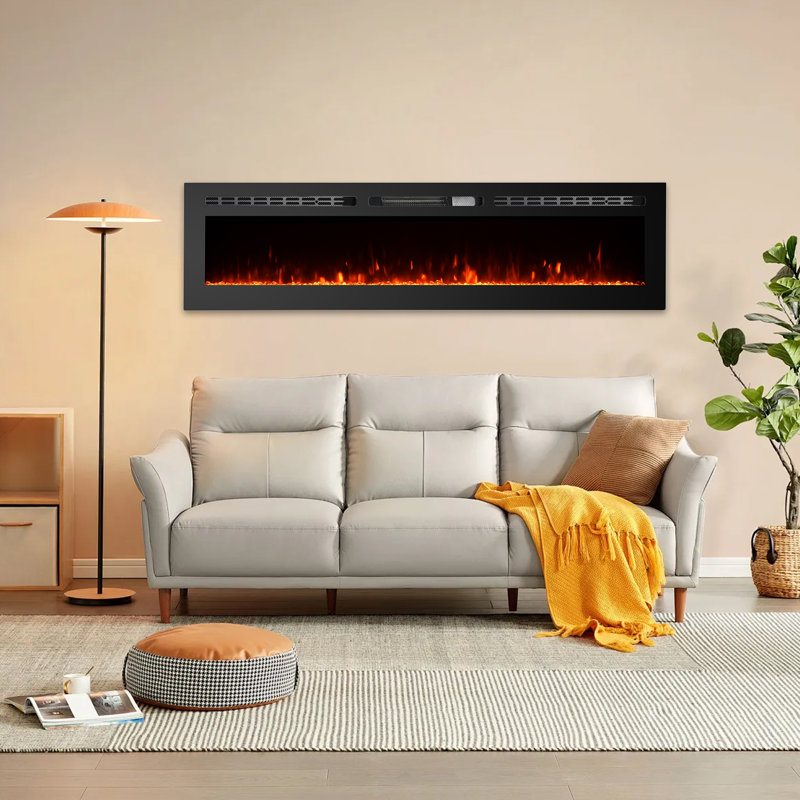 Blue Elephant 152.4cm W Black Electric Fireplace