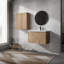 Meuble-lavabo mural avec lavabo et armoire latérale, 2 armoires combinées-1162655127