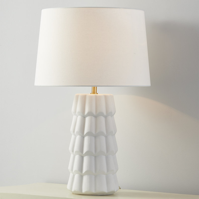 Margaret Blue-Grey Ceramic Table Lamp with Belgian Linen Shade