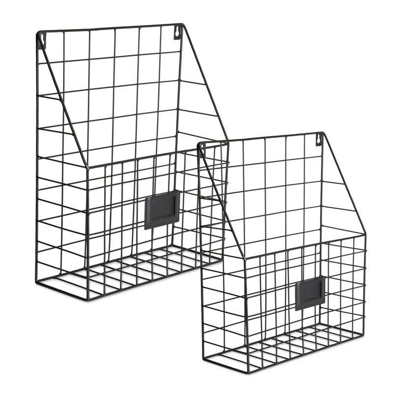 Dockery Farmhouse Wall Storage Basket, Noir