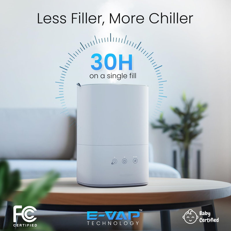 Ultrasonic Humidifiers For Bedroom Baby - Water Filter, Wifi App Controlled, Auto Mode, No Leak Design, Sleep Mode, Built-In Timer, Humidifier For Babies & Home
