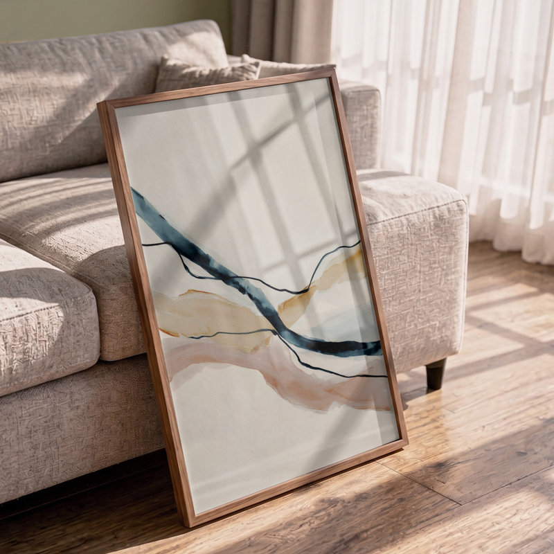 Silentcrossing by Treechild — Abstract Wall Art, 40 × 60, Framed Print, Black