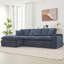 Canapé modulaire en chenille Flick avec coussins à double couche et poches latérales-222551662