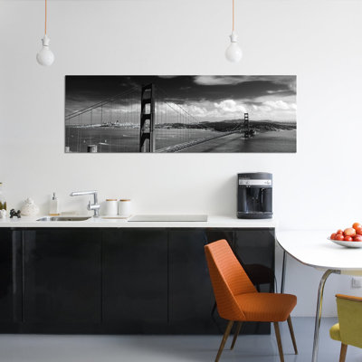 Pont sur une rivière, pont Golden Gate, San Francisco, Californie, États-Unis - Panaromic, reproduction de photo sur toile