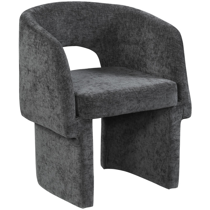 Emmet Fabric Dining Chair, Black Chenille Fabric