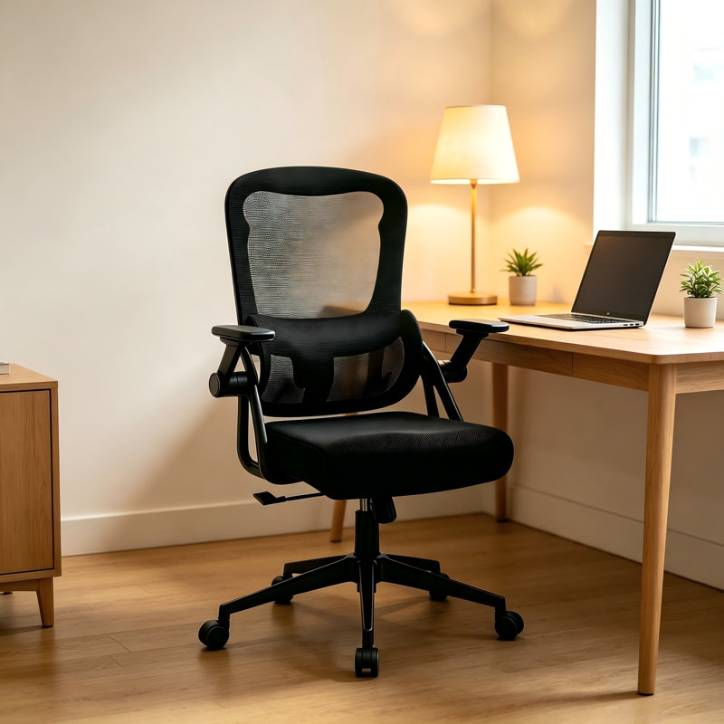 Chaise de bureau ergonomique en filet avec support lombaire et hauteur réglable