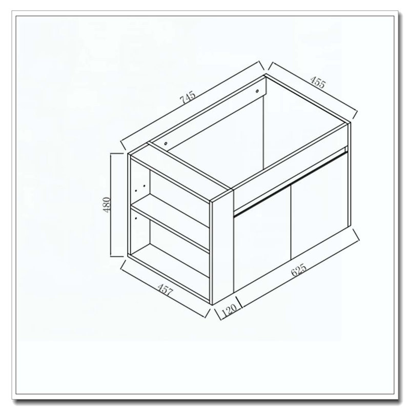 Meuble-lavabo de salle de bain avec tablette ouverte sans meuble-lavabo