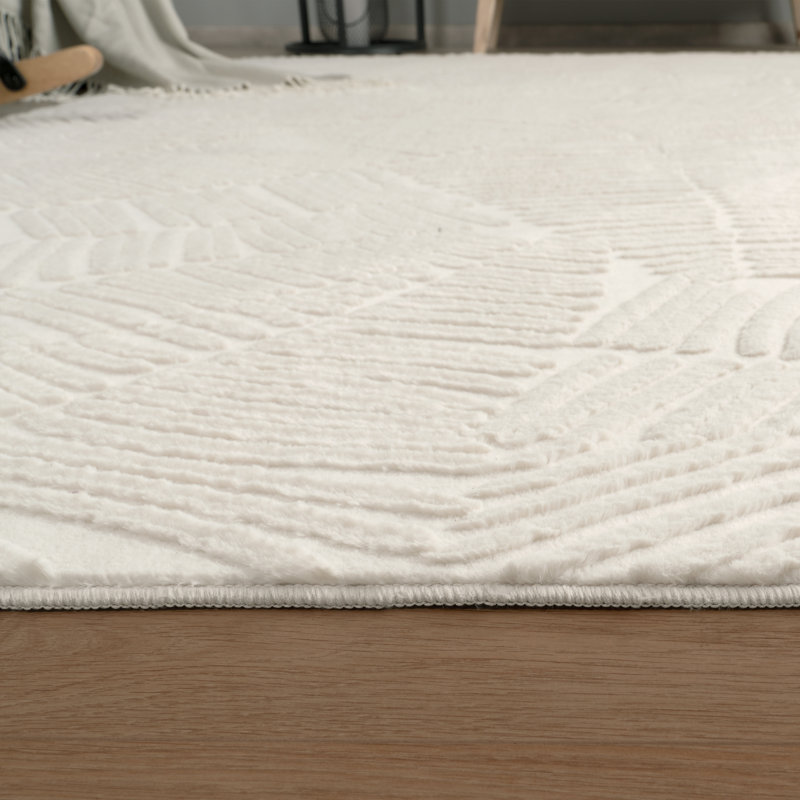 Lynell Geometric Area Rug, Rectangular 80cm x 150cm, Light Beige