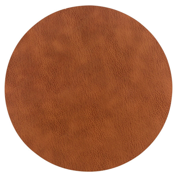 17 Stories Niwako Faux Leather Soilid Colour Round Placemat | Wayfair.co.uk