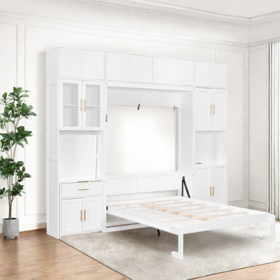 Lit escamotable moderne en bois et panneau de fibres à densité moyenne pour la maison