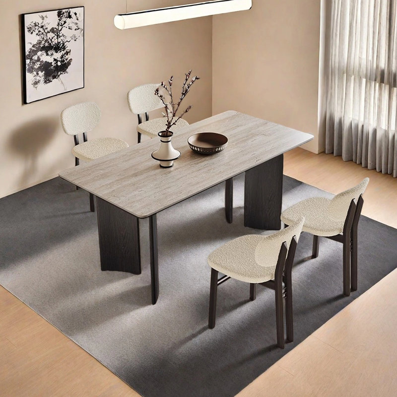 Retro rectangular dining table, 29.53"H x 55.12"L x 31.5"W
