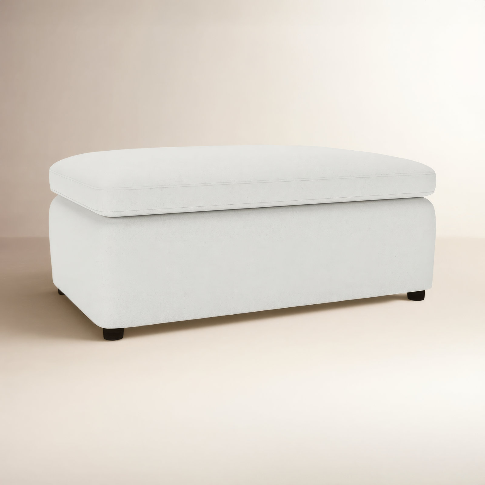 Essex 41" Oversized Upholstered Ottoman , Macarena Beige Basketweave