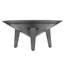 Table basse Venus 28 po avec 3 pieds évasés fuselés, bois de manguier gris