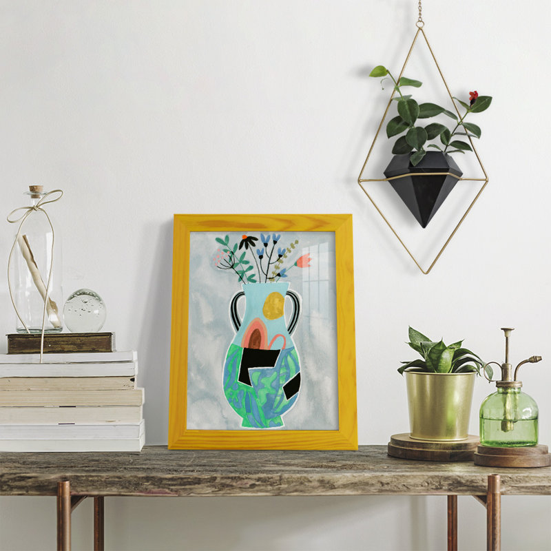 «Geesey Collage Vase I», encadré sur papier, H 11 po x l 9 po x P 1 po, Jaune