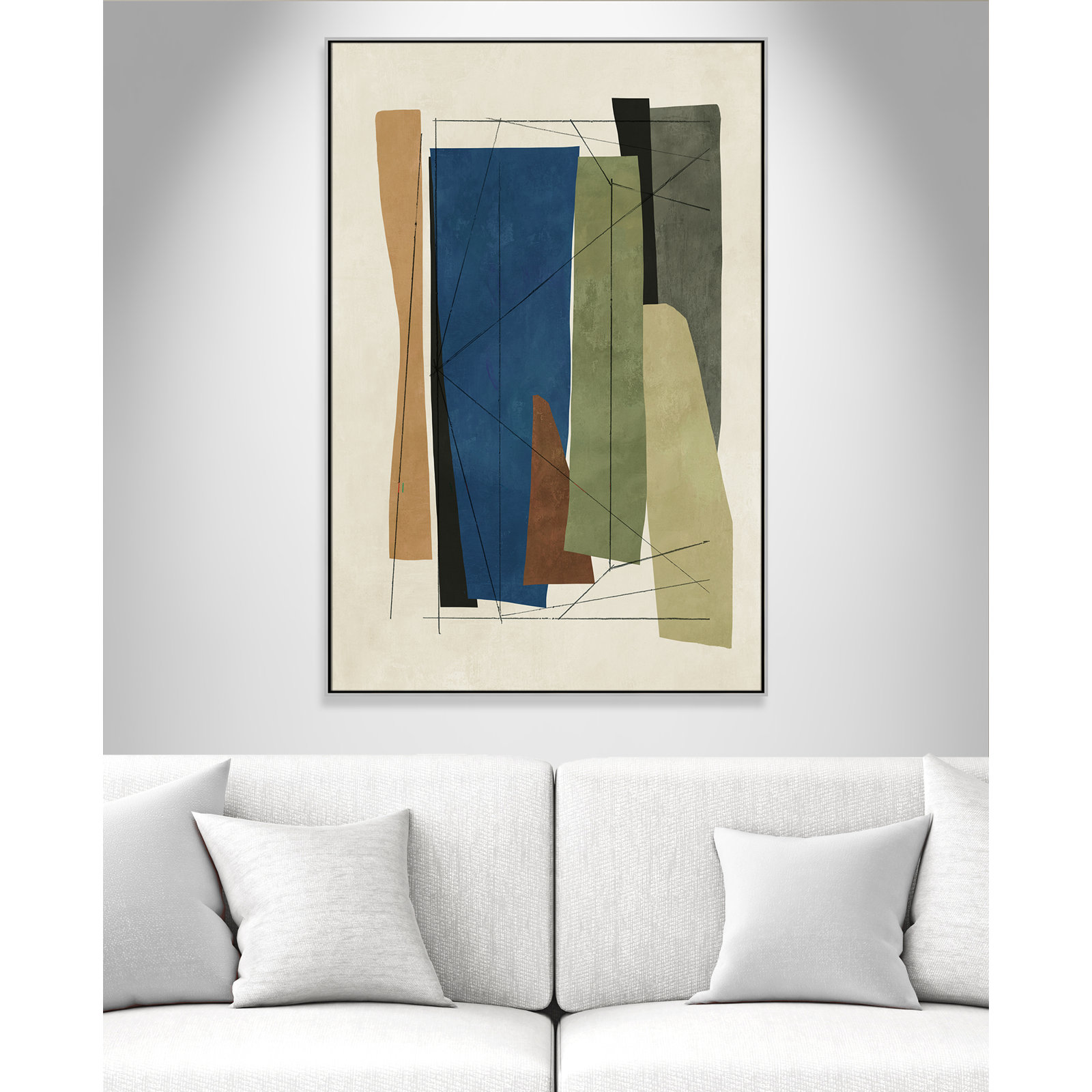 Beckton "Sync I" Print by Tom Reeves, 61.5" H x 41.5" W x 2" D, Silver Framed