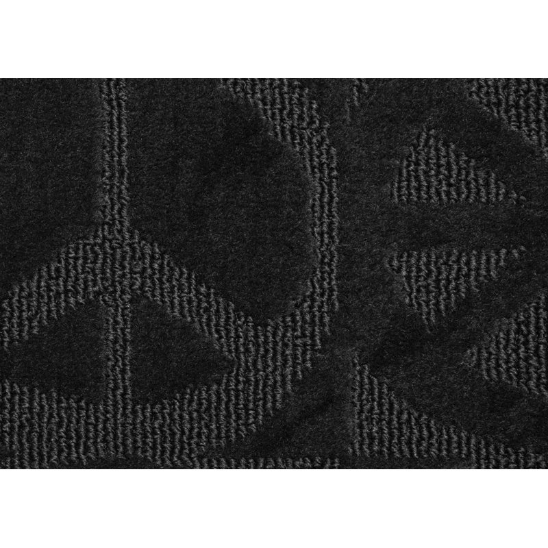 Tapis noir touffeté à motif géométrique Stadler, Rectangle 7 pi 6 po x 9 pi 6 po