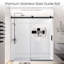 Portes de douche coulissantes simples sans cadre à fermeture en douceur de 68 à 72 po x H 76 po avec porte tampon en verre trempé de 3/8 po d'épaisseur-122500689